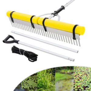 Floating Weed Lake Rake 36" Aquatic Pond Weed Cutter with Foam Floats