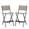 Folding Bar Stools Set of 2 Backrest Humanized Footrest-Coffee - Color: Coffee