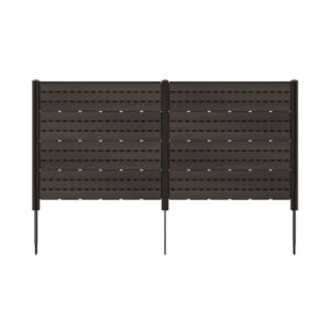 Outdoor Privacy Fence Screen with 5 Ground Stakes for Garden Yard Patio-Brown - Color: Brown