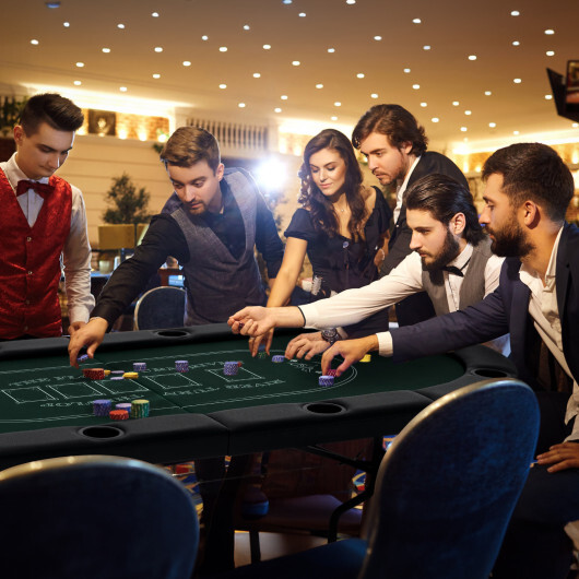 72 Inch Foldable Poker Table for 8 Players Portable Oval Card Board Game Table-Green - Color: Green - Image 3