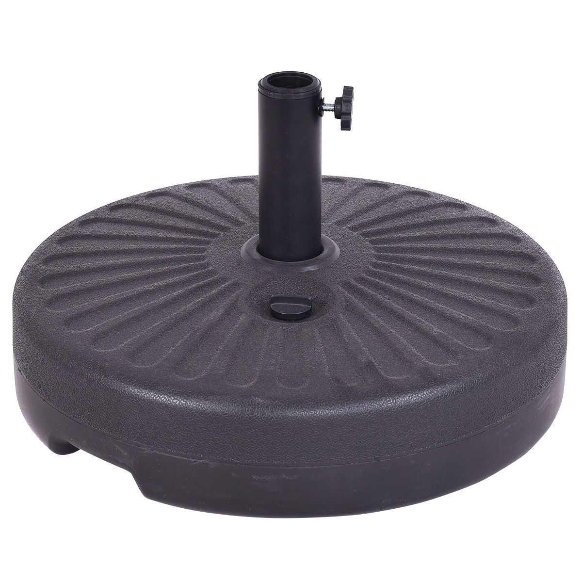 20 Inch Round 23L Water Filled Umbrella Base - Color: Black