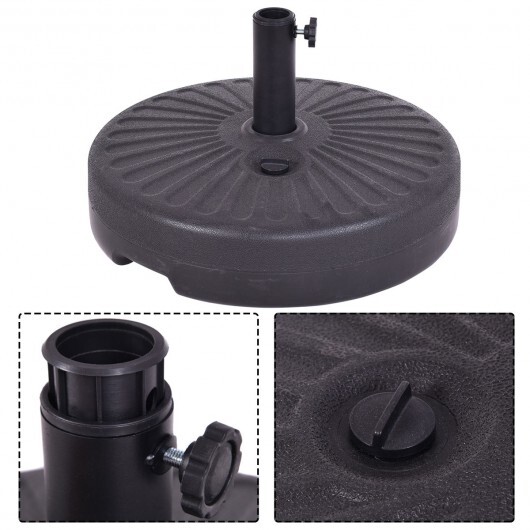 20 Inch Round 23L Water Filled Umbrella Base - Color: Black - Image 2