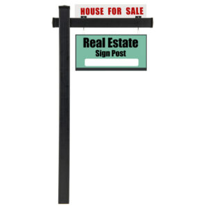 6 Feet Vinyl UPVC Real Estate Sign Post Realtor Yard Sign Post-Black - Color: Black