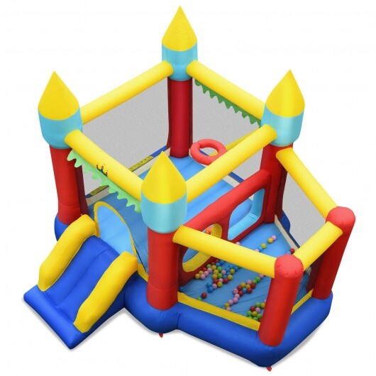 Inflatable Bounce Slide Jumping Castle Without Blower - Color: Multicolor - Image 6