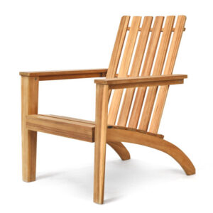 Outdoor Durable Patio Acacia Wood Adirondack Lounge Armchair-Natural - Color: Natural