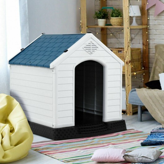 Plastic Waterproof Ventilate Pet Puppy House - Color: Blue - Size: M - Image 2