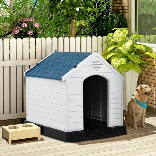 Plastic Waterproof Ventilate Pet Puppy House - Color: Blue - Size: M - Image 3
