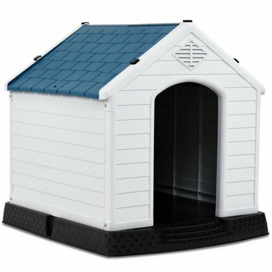 Plastic Waterproof Ventilate Pet Puppy House - Color: Blue - Size: M - Image 5