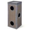 39 Inch Tall Cat Condo with Scratching Posts and 3 Hideaways and 4 Soft Plush Cushions-Gray - Color: Gray