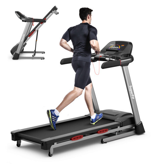 4.75 HP Folding Treadmill with Auto Incline and 20 Preset Programs-Black - Color: Black - Image 2
