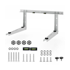 Mini Split Wall Mounting Bracket for 12000-24000 BTU Universal Ductless AC - Color: Silver