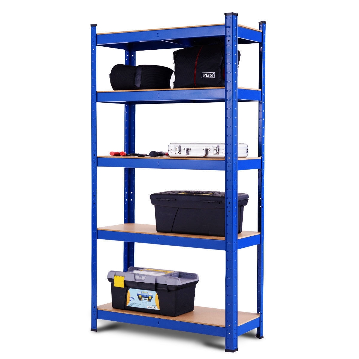 35.5 x 71 Inch Adjustable 5-Layer 2000 lbs Capacity Tool Shelf-Blue - Color: Blue - Image 3