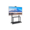 Mobile TV Stand with Camera Shelf and AV Shelves for 32-80 Inch Flat/Curved TVs - Color: Black