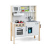 Wooden Pretend Play Kitchen Set for Toddlers-White - Color: White