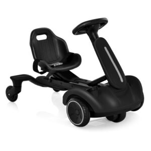 6V Kids Ride on Drift Car with 360?&deg; Spin and 2 Adjustable Heights-Black - Color: Black