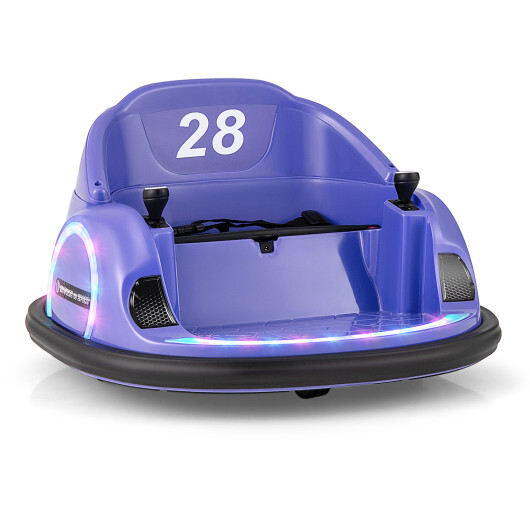 12V 360?° Ride on Bumper Car for Toddlers with Remote Control-Purple - Color: Purple