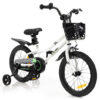 16 Inch Kids Bike with Removable Training Wheels-Black & White - Color: Black & White - Size: 16 inches