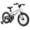 16-Inch Kids Bike Bicycle for Boys Girls 4-7 Adjustable with High Carbon Steel Frame-16 inches - Color: Silver - Size: 16 inches