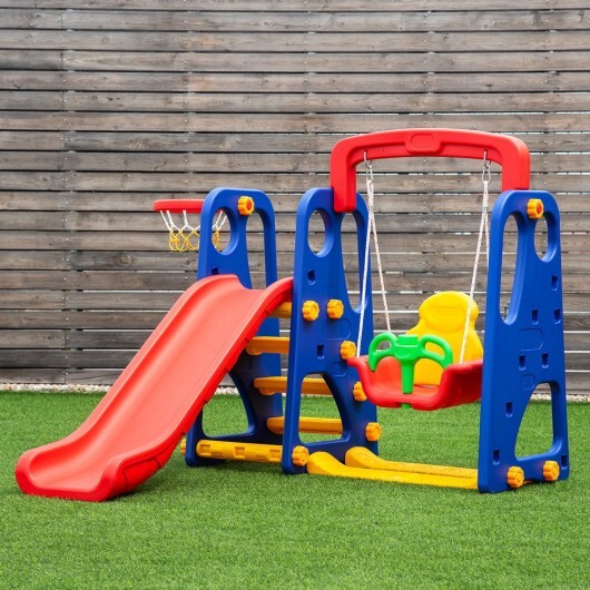 3-in-1 Junior Children Climber Slide Playset - Color: Multicolor - Image 2