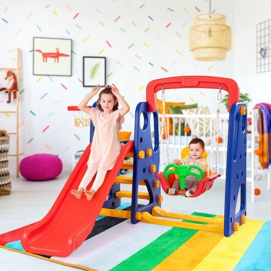 3-in-1 Junior Children Climber Slide Playset - Color: Multicolor - Image 4