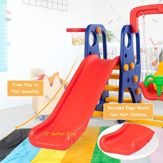 3-in-1 Junior Children Climber Slide Playset - Color: Multicolor - Image 5