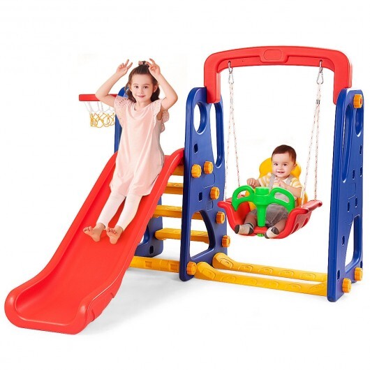 3-in-1 Junior Children Climber Slide Playset - Color: Multicolor - Image 6