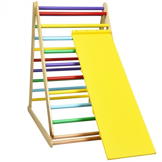 Foldable Wooden Climbing Triangle Indoor Home Climber Ladder - Color: Multicolor - Image 3