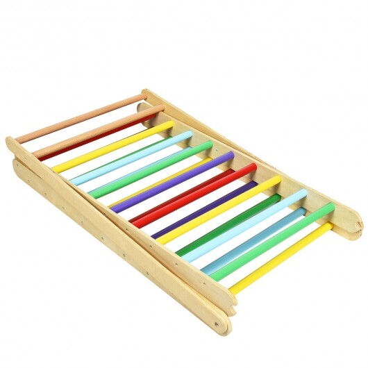 Foldable Wooden Climbing Triangle Indoor Home Climber Ladder - Color: Multicolor - Image 4
