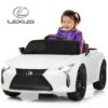 Kids Ride Lexus LC500 Licensed Remote Control Electric Vehicle-White - Color: White