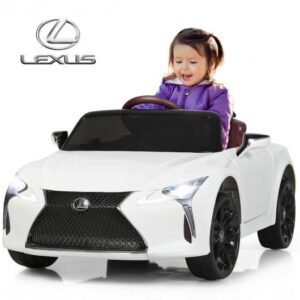 Kids Ride Lexus LC500 Licensed Remote Control Electric Vehicle-White - Color: White