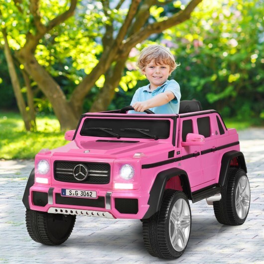 12V Licensed Mercedes-Benz Kids Ride On Car-Pink - Color: Pink - Image 2