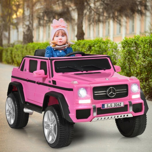 12V Licensed Mercedes-Benz Kids Ride On Car-Pink - Color: Pink - Image 3