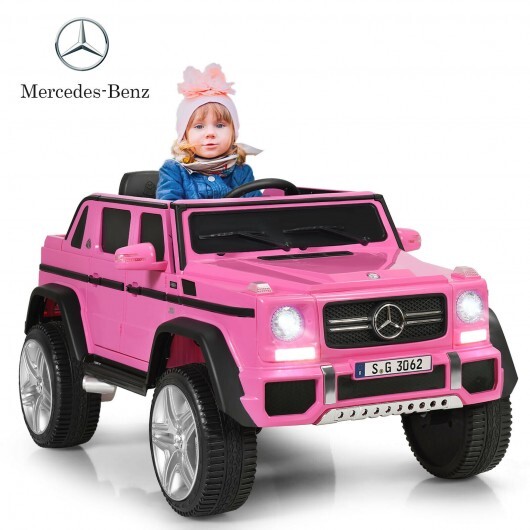 12V Licensed Mercedes-Benz Kids Ride On Car-Pink - Color: Pink - Image 4