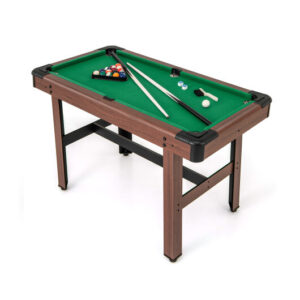 48 Inch Pool Wooden Game Table with Full Set of Ballsfor Kids and Adults-Green - Color: Green